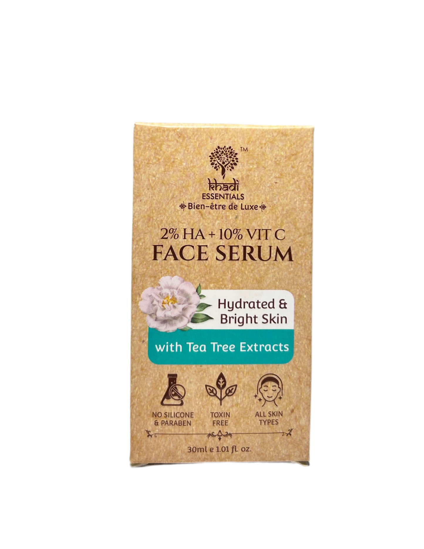 Khadi Essentials 2% HA + 10% Vitamin C Face Serum with Tea Tree Extracts - 30 ml
