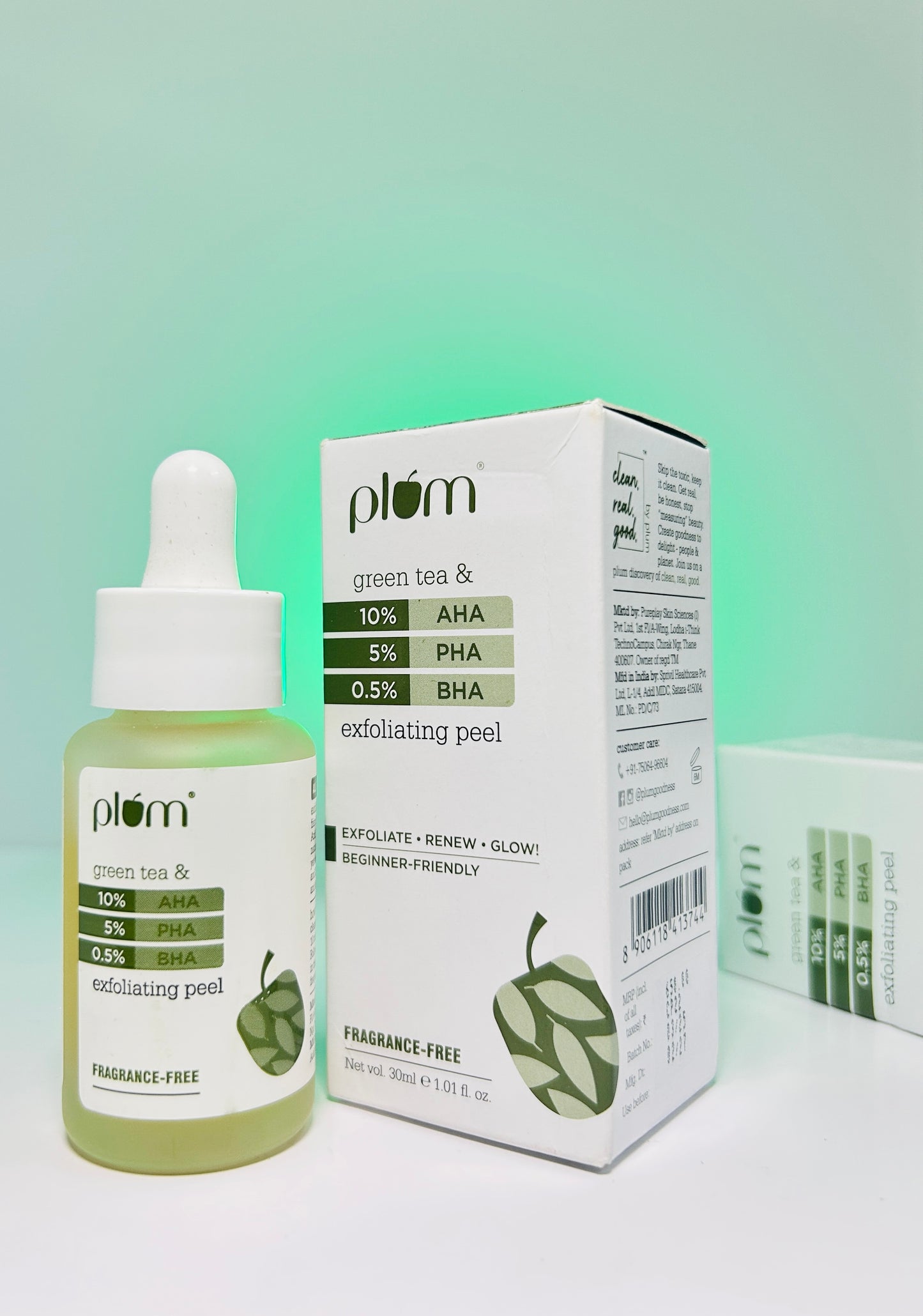 Plum 10% AHA + 5% PHA + 0.5% BHA Exfoliating Peel with Green Tea (30ml)