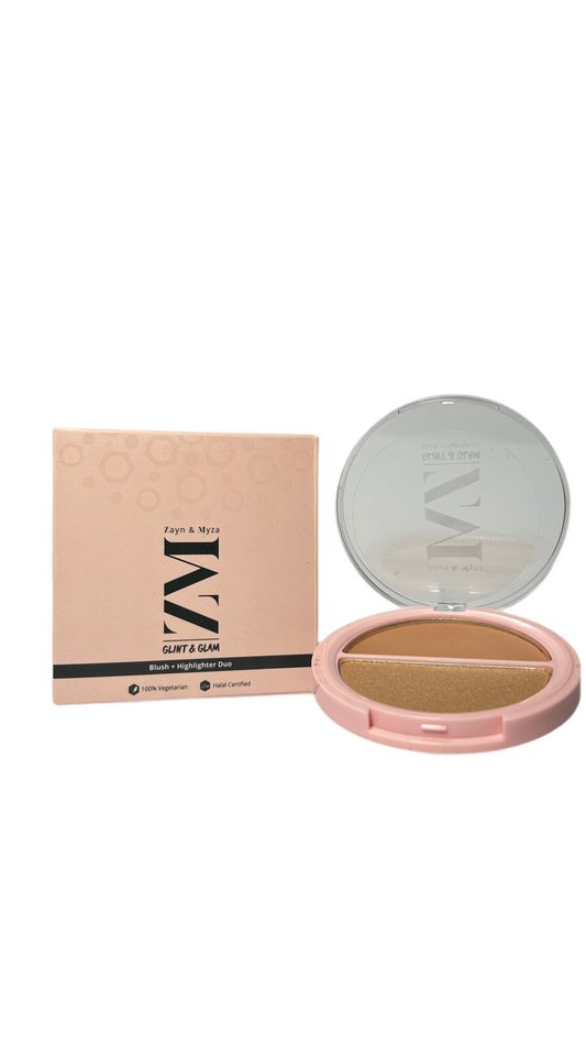 ZM Glint & Glam Blush + Highlighter Duo, All Skin Type, Glow Glam, 8 g