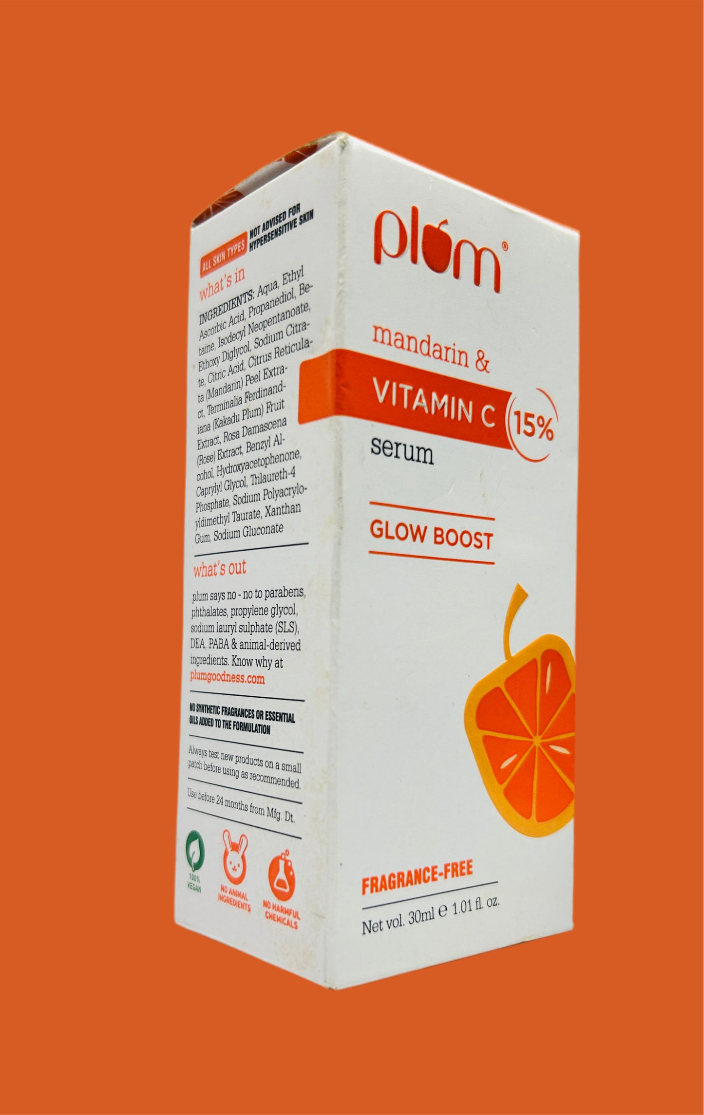 Plum 15% Vitamin C Serum for Glowing Skin | for Oily, Dry & Combination Skin | Reduce Pigmentation & Dark Spot |with Mandarin | Non-Irritating, Hydrating & Soothing | Face Serum for Men & Women | 30ml