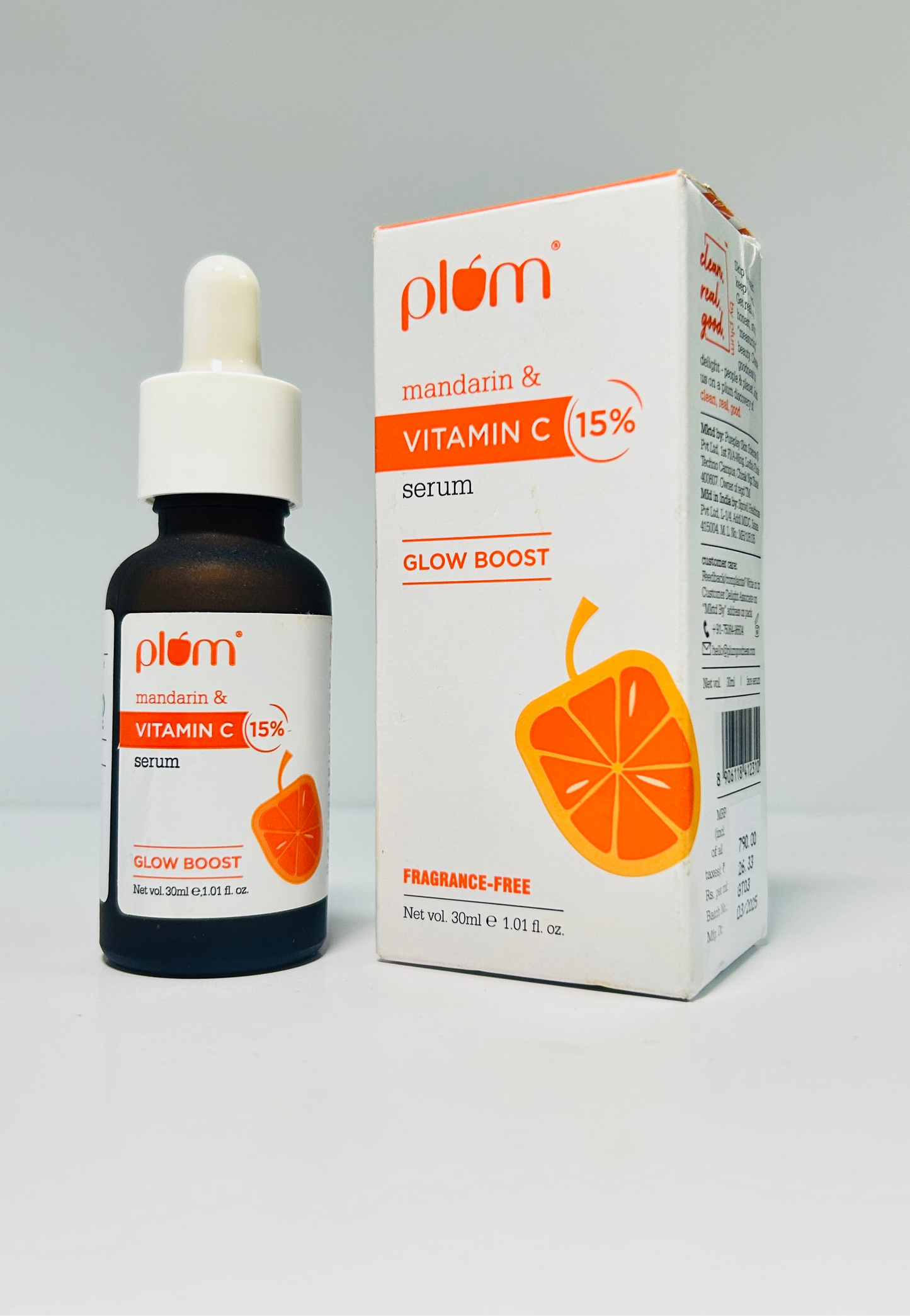 Plum 15% Vitamin C Serum for Glowing Skin | for Oily, Dry & Combination Skin | Reduce Pigmentation & Dark Spot |with Mandarin | Non-Irritating, Hydrating & Soothing | Face Serum for Men & Women | 30ml