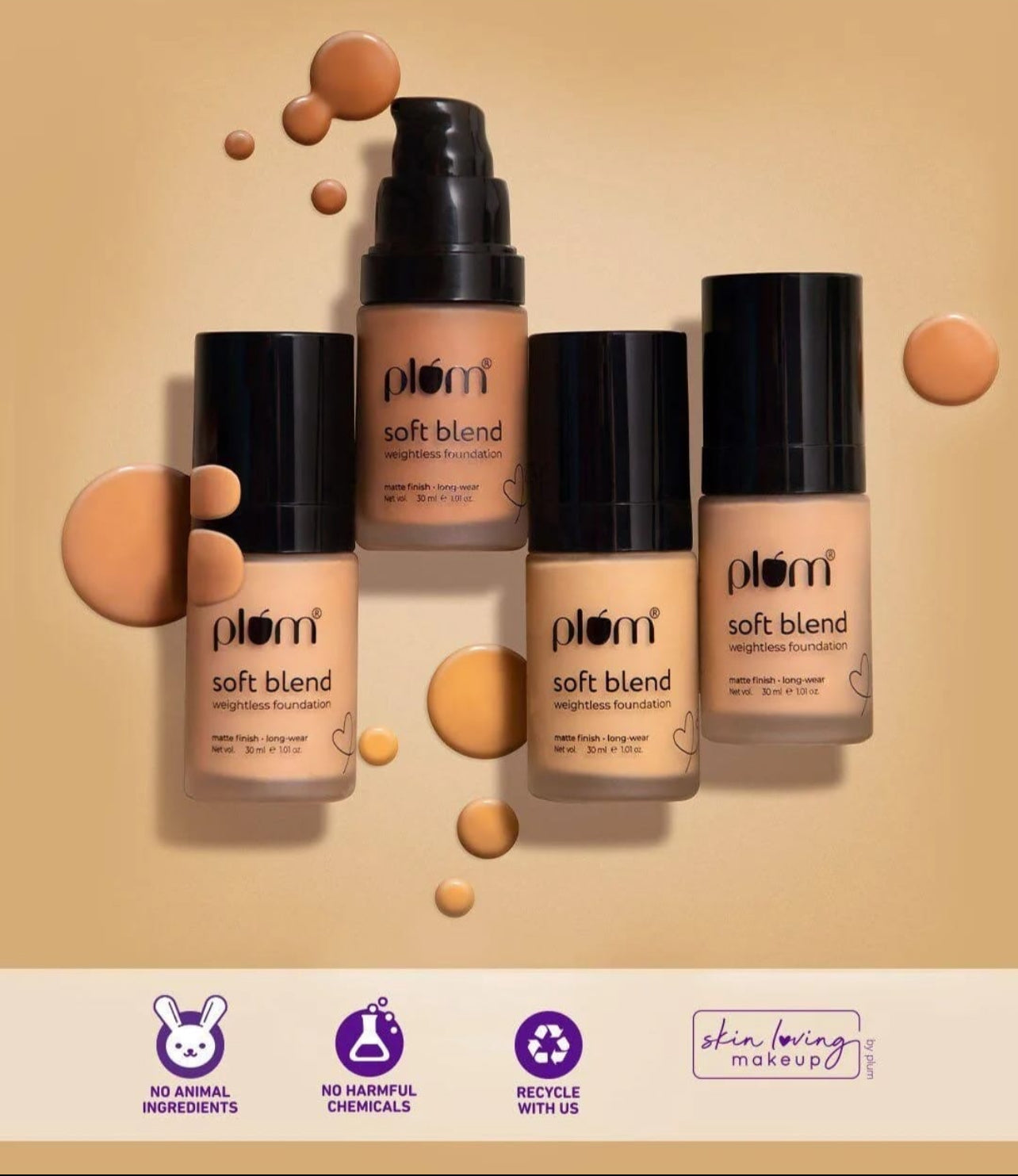 Plum Soft Blend Weightless Foundation - pick your shade