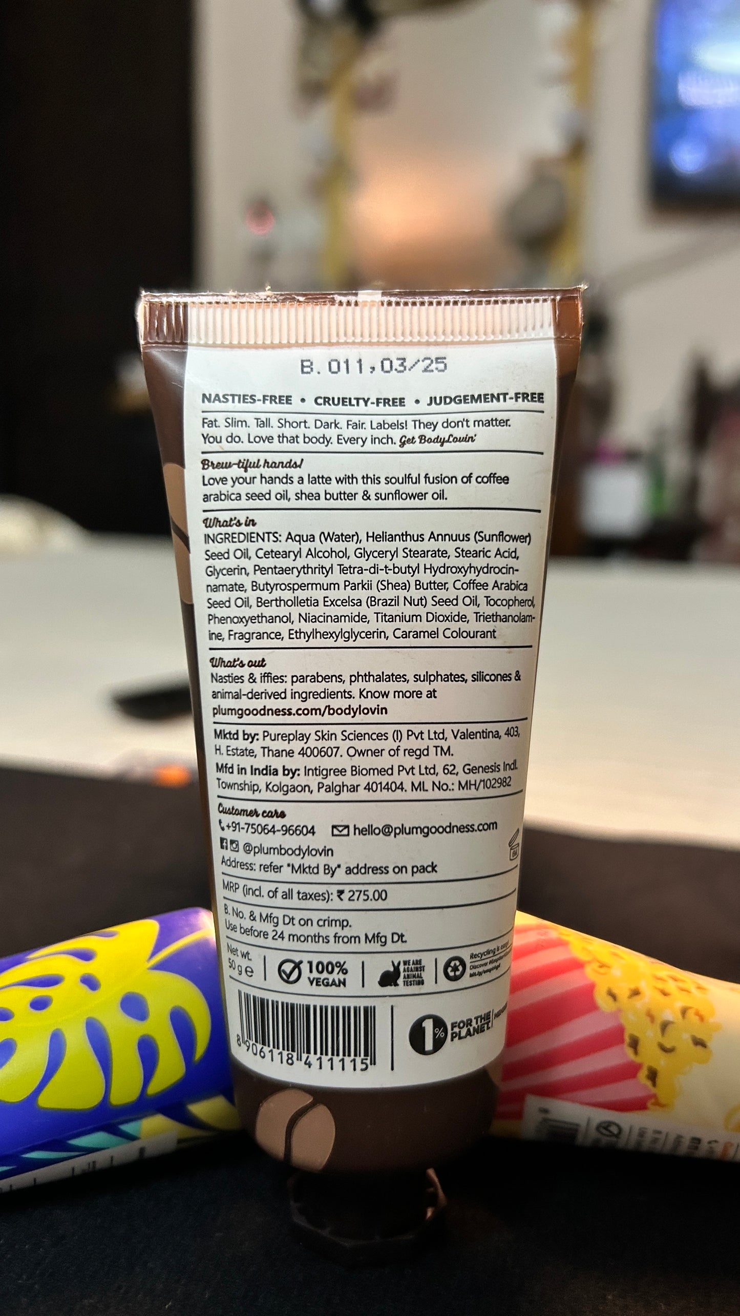 Plum BodyLovin' Coffee Wake-a-ccino Hand Cream | All Skin Types | Non-Greasy | Winter Care | 100% Vegan | Cruelty-Free