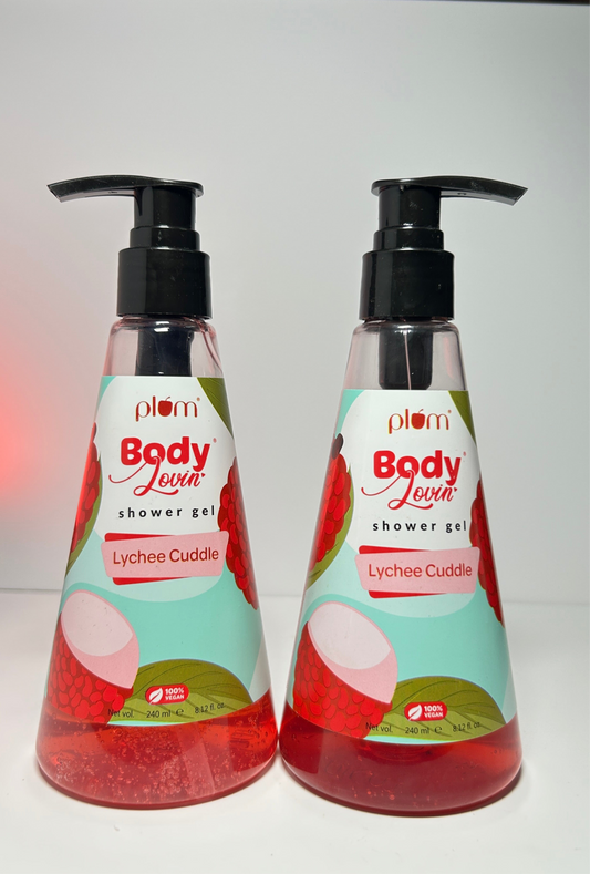 Plum BodyLovin' Drivin' Me Cherry or Lychee Cuddle Shower Gel | SLS-Free Body Wash For Women | Long Lasting Sweet Cherry Fragrance | Aloe-Infused Nourishing Body Cleanser For Soft & Smooth Skin (240 ml)