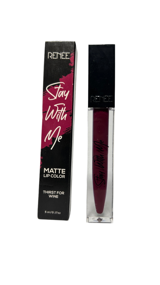 RENEE Stay With Me Matte Lipsticks l Transfer Proof, Smudge & Waterproof | Long Lasting l Highly Pigmented l Velvety, Matte Finish l Enriched with Vitamin E l Travel Friendly l 5 ml