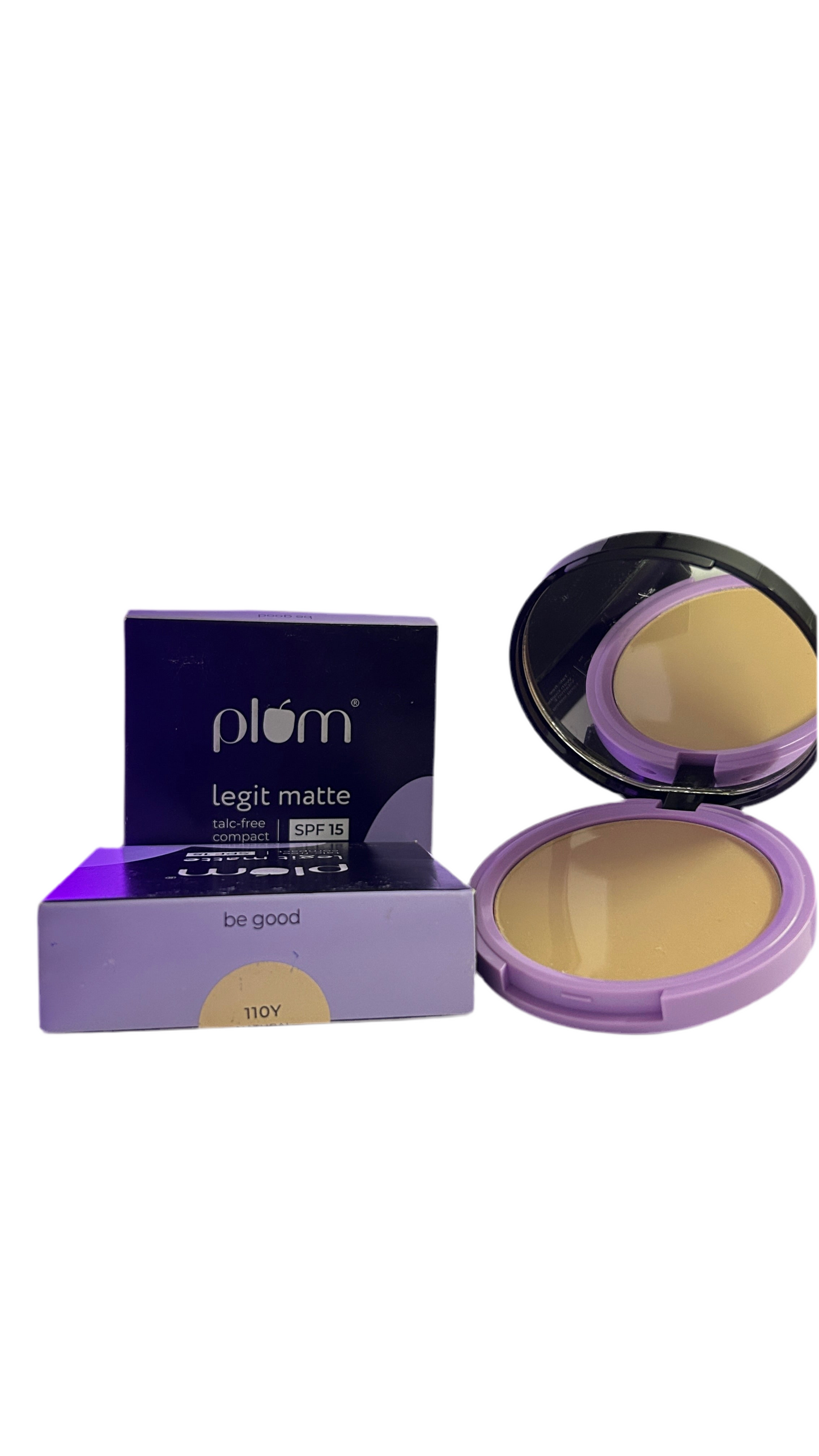Plum Legit Matte Talc-Free Compact With SPF15 | Lightweight | Even Coverage | 100% Vegan & Cruelty Free | Natural Beige 110Y
