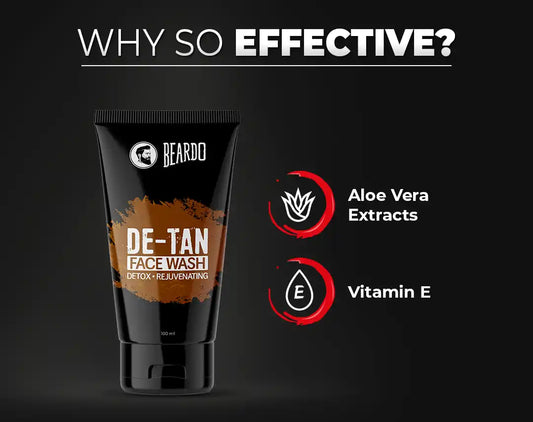Beardo De-Tan Face Wash 100 ml | Aloe Vera & Vitamin E | Removes Tan & Dead Cells