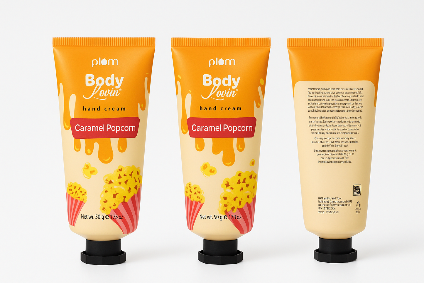 Plum BodyLovin' Caramel Popcorn Hand Cream | Moisturizing | Non-Greasy | Caramel Popcorn Fragrance