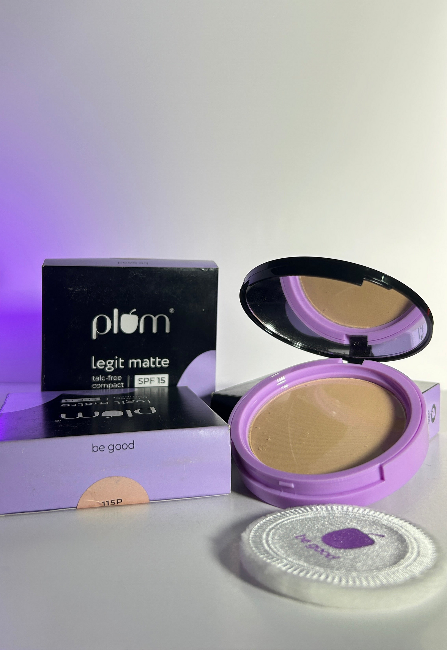 Plum Legit Matte Talc-Free Compact With SPF15 | Lightweight | Even Coverage | 100% Vegan & Cruelty Free |115P Pinched blush