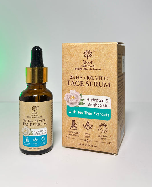 Khadi Essentials 2% HA + 10% Vitamin C Face Serum with Tea Tree Extracts - 30 ml