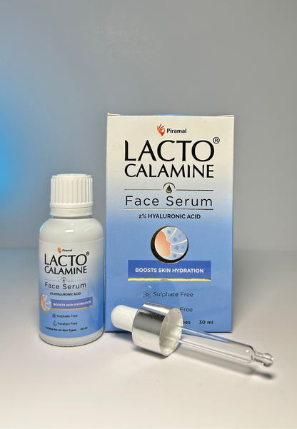 Lacto Calamine 2% Hyaluronic acid with Penta-Ceramide complex |30 ml | Daily Face Serum, Intense Hydration For Plump & Bouncy Skin| Unisex | Suitable for all skin types |No Parabens, No Sulphates
