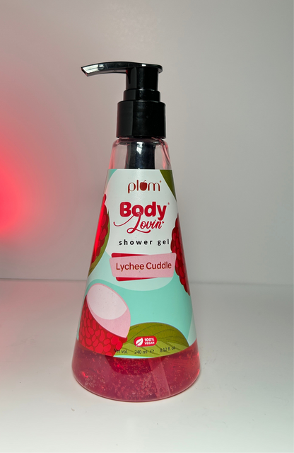 Plum BodyLovin' Drivin' Me Cherry or Lychee Cuddle Shower Gel | SLS-Free Body Wash For Women | Long Lasting Sweet Cherry Fragrance | Aloe-Infused Nourishing Body Cleanser For Soft & Smooth Skin (240 ml)
