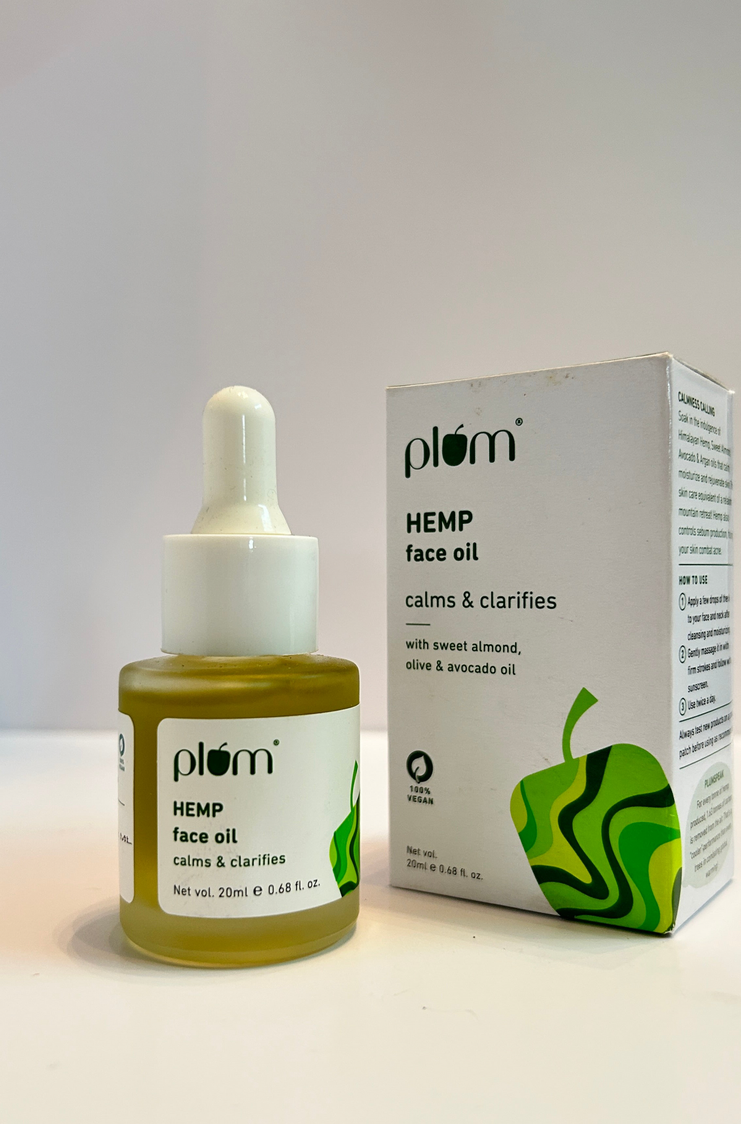 Plum Hemp Seed Face Oil | For Acne-prone skin | Calms & Soothes Inflammed Skin | Quick Absorbing | Suits most skin types | Fragrance-Free | 100% Vegan (20 ml)