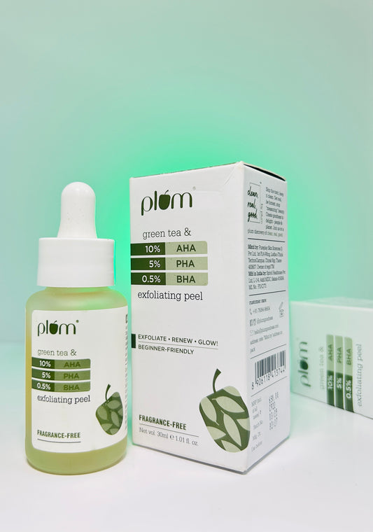 Plum 10% AHA + 5% PHA + 0.5% BHA Exfoliating Peel with Green Tea (30ml)