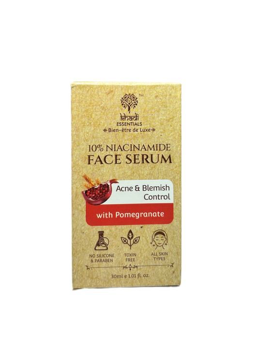 Khadi Essentials 10% Niacinamide Face Serum with Pomegranate for Smooth & Supple Skin | Acne & Blemish Control - 30ml