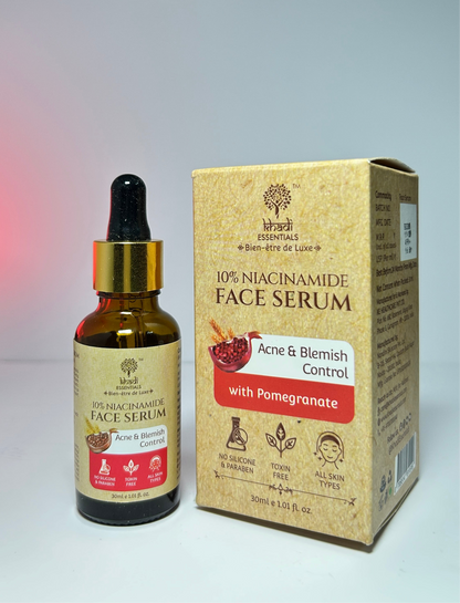 Khadi Essentials 10% Niacinamide Face Serum with Pomegranate for Smooth & Supple Skin | Acne & Blemish Control - 30ml