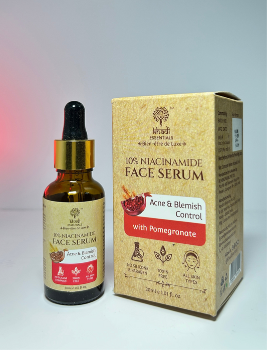 Khadi Essentials 10% Niacinamide Face Serum with Pomegranate for Smooth & Supple Skin | Acne & Blemish Control - 30ml
