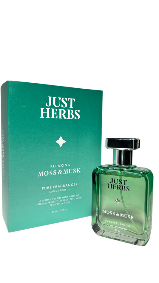 Just Herbs Perfume| Relaxing Moss & Musk | ⭐ 4.5 | Size - 50 Ml RELAXING | SPICY, FLORAL & WOODY | LONG-LASTING | PHTHALATE-FREE FORMULA | UNISEX | CRAFTED WITH GRAIN DERIVED ALCOHOL
Vegan Grain Derived Alcohol
Long Lasting