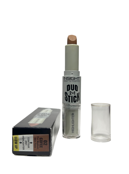 INSIGHT Duo Stick Conceal Contour + Highlighter-Coffee|Medium Coverage|Creamy Finish| Crease Resistant|Long Wear|Travel Friendly |For All Skin Types-8.5gm