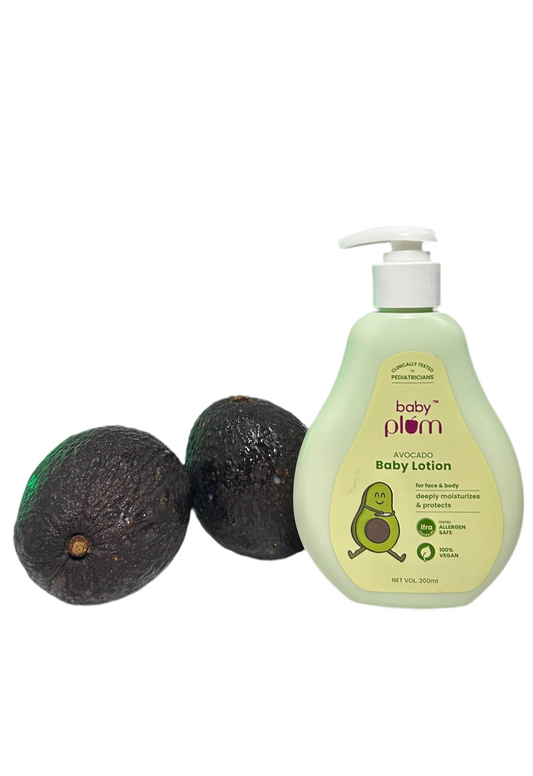 Plum Baby Plum Avocado Baby Lotion | Clinically Tested by Pediatricians | with Shea Butter & Vitamin E | Tested Allergen Safe | 200 ml | 0-4 years