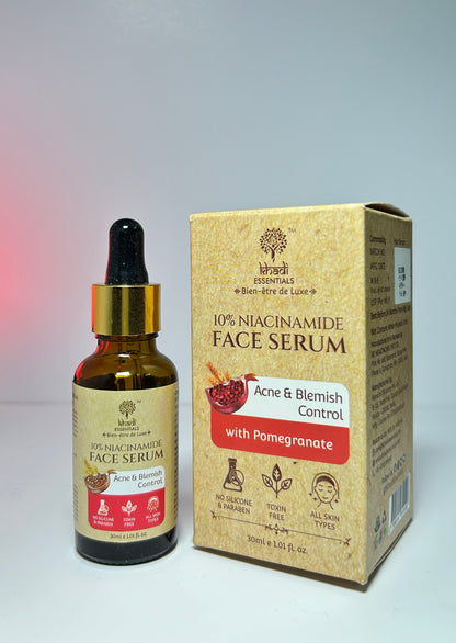 Khadi Essentials 10% Niacinamide Face Serum with Pomegranate for Smooth & Supple Skin | Acne & Blemish Control - 30ml