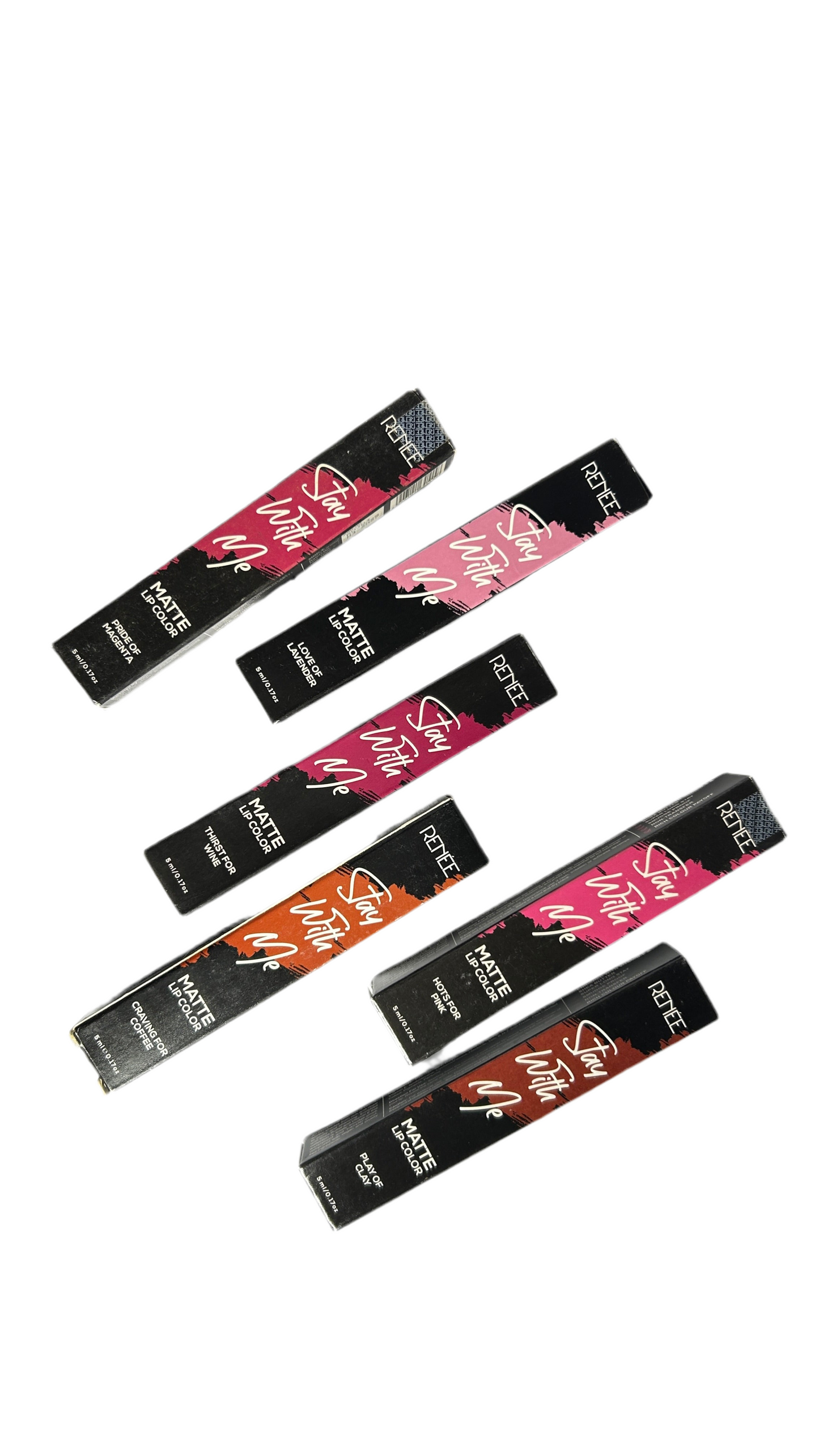 RENEE Stay With Me Matte Lipsticks l Transfer Proof, Smudge & Waterproof | Long Lasting l Highly Pigmented l Velvety, Matte Finish l Enriched with Vitamin E l Travel Friendly l 5 ml