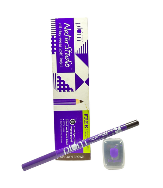 PLUM | Natur Studio All-Day-Wear Kohl Kajal - Black Brilliance With Free Sharpener