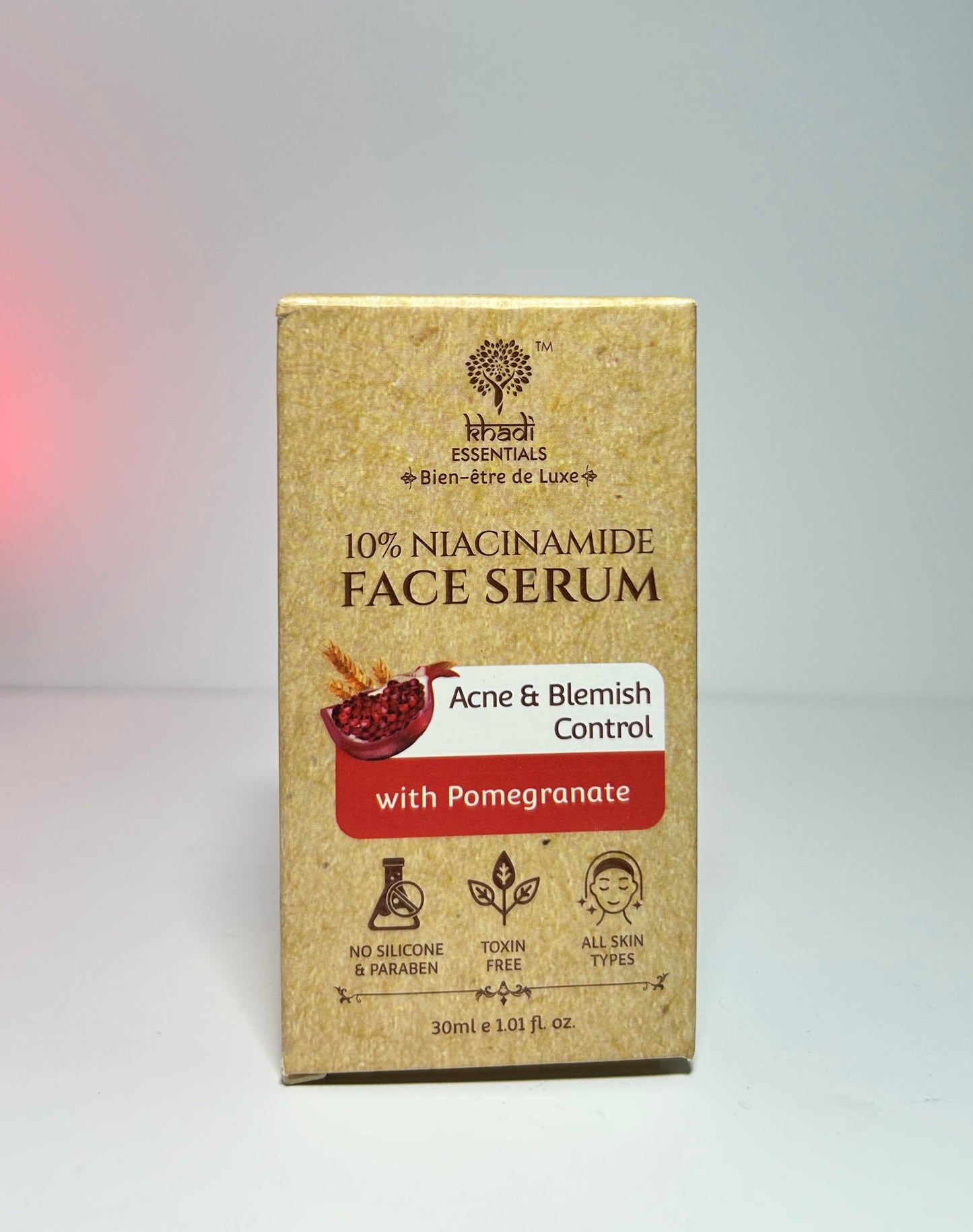 Khadi Essentials 10% Niacinamide Face Serum with Pomegranate for Smooth & Supple Skin | Acne & Blemish Control - 30ml