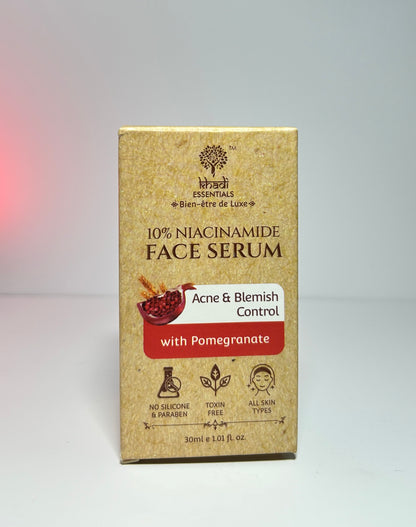Khadi Essentials 10% Niacinamide Face Serum with Pomegranate for Smooth & Supple Skin | Acne & Blemish Control - 30ml