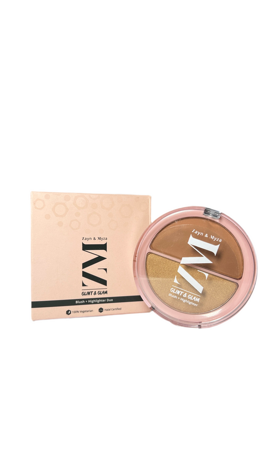 ZM Glint & Glam Blush + Highlighter Duo, All Skin Type, Glow Glam, 8 g