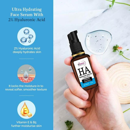 St.Botanica Hyaluronic Acid Face Serum, 20ml Infused with 1.5% Hyaluronic Acid, Vitamin C & E that Boosts Hydration & Makes Skin Soft and Smooth