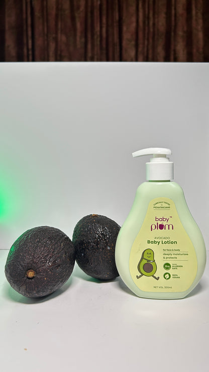 Plum Baby Plum Avocado Baby Lotion | Clinically Tested by Pediatricians | with Shea Butter & Vitamin E | Tested Allergen Safe | 200 ml | 0-4 years
