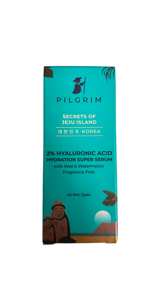 Pilgrim 2% Hyaluronic Acid Hydration Super Serum With Kiwi Extracts For Hydrated Skin For Unisex Of All Skin Types Korean Skin Care, 30ml