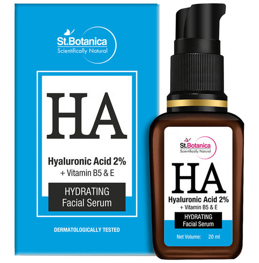 St.Botanica Hyaluronic Acid Face Serum, 20ml Infused with 1.5% Hyaluronic Acid, Vitamin C & E that Boosts Hydration & Makes Skin Soft and Smooth