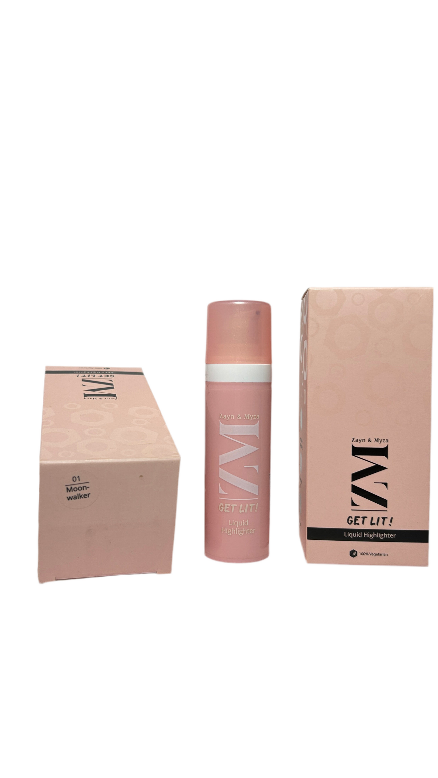 ZM Get Lit Liquid Highlighter Makeup, Fair to Medium Skin Tone, Moon Walker 01 and Star Dust 02- 30g