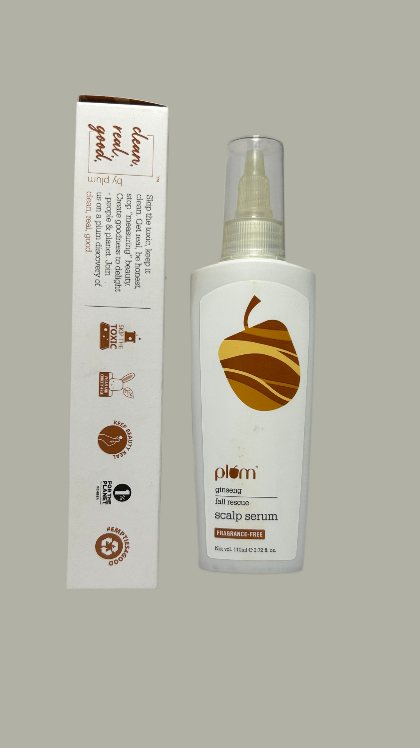 Plum Ginseng Fall Rescue Scalp Serum| Strengthens Roots and Promotes Hair Growth| Leave-on Hair Serum | Silicone-free