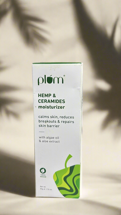 Plum Ceramides Moisturizing Cream with Hemp | Barrier Repair Face Cream | With Algae Oil & Aloe Extracts | Fights Breakouts | Soothes Inflammation | Moisturizes & Nourishes | All Skin Types | For Women & Men | 100% Vegan | 50 g