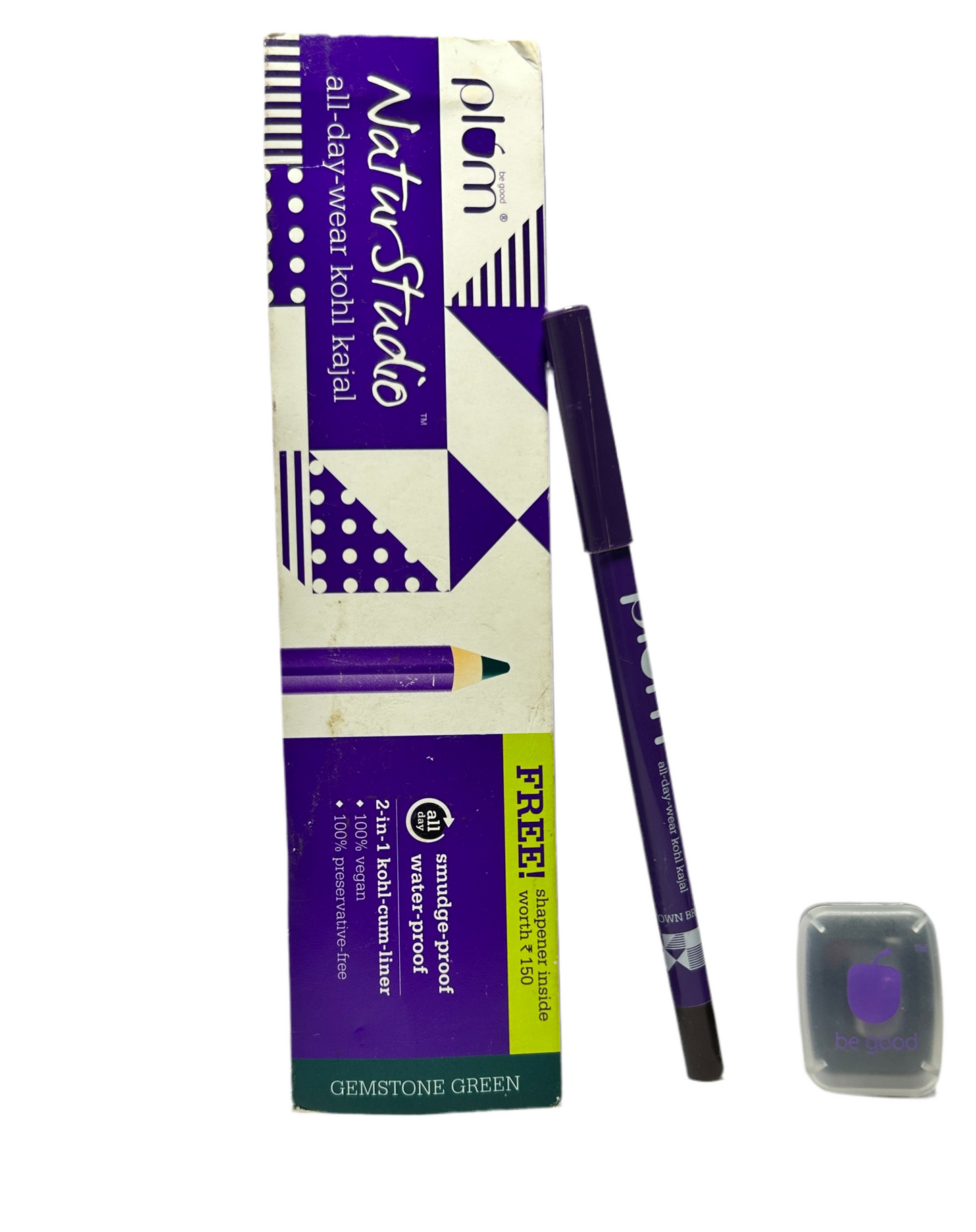 PLUM | Natur Studio All-Day-Wear Kohl Kajal - Black Brilliance With Free Sharpener