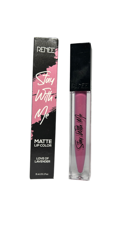 RENEE Stay With Me Matte Lipsticks l Transfer Proof, Smudge & Waterproof | Long Lasting l Highly Pigmented l Velvety, Matte Finish l Enriched with Vitamin E l Travel Friendly l 5 ml