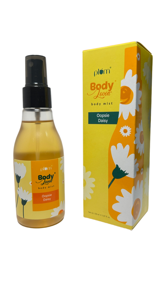 Plum BodyLovin' Oopsie Daisy Body Mist | Long Lasting Floral & Citrusy Fragrance For Women With Daisy, Orchids & Grapefruit | High On Fun | Travel-Friendly Perfume Body Spray 150 ml