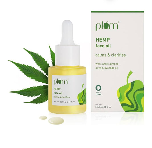 Plum Hemp Seed Face Oil | For Acne-prone skin | Calms & Soothes Inflammed Skin | Quick Absorbing | Suits most skin types | Fragrance-Free | 100% Vegan (20 ml)…