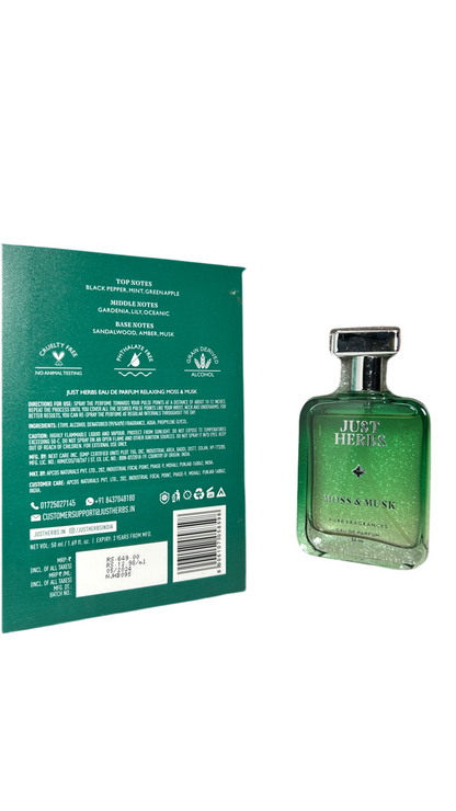 Just Herbs Perfume| Relaxing Moss & Musk | ⭐ 4.5 | Size - 50 Ml RELAXING | SPICY, FLORAL & WOODY | LONG-LASTING | PHTHALATE-FREE FORMULA | UNISEX | CRAFTED WITH GRAIN DERIVED ALCOHOL
Vegan Grain Derived Alcohol
Long Lasting