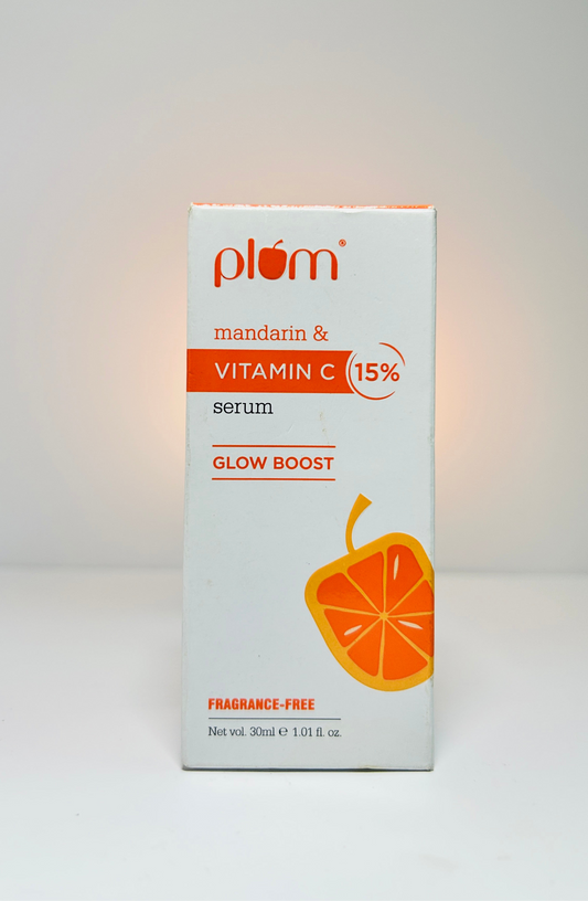 Plum 15% Vitamin C Serum for Glowing Skin | for Oily, Dry & Combination Skin | Reduce Pigmentation & Dark Spot |with Mandarin | Non-Irritating, Hydrating & Soothing | Face Serum for Men & Women | 30ml