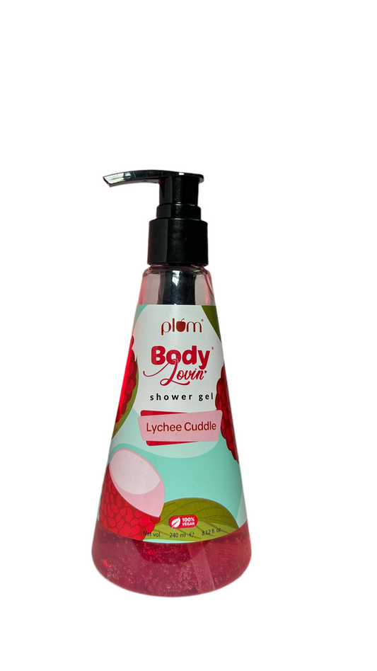 Plum BodyLovin' Drivin' Me Cherry or Lychee Cuddle Shower Gel | SLS-Free Body Wash For Women | Long Lasting Sweet Cherry Fragrance | Aloe-Infused Nourishing Body Cleanser For Soft & Smooth Skin (240 ml)