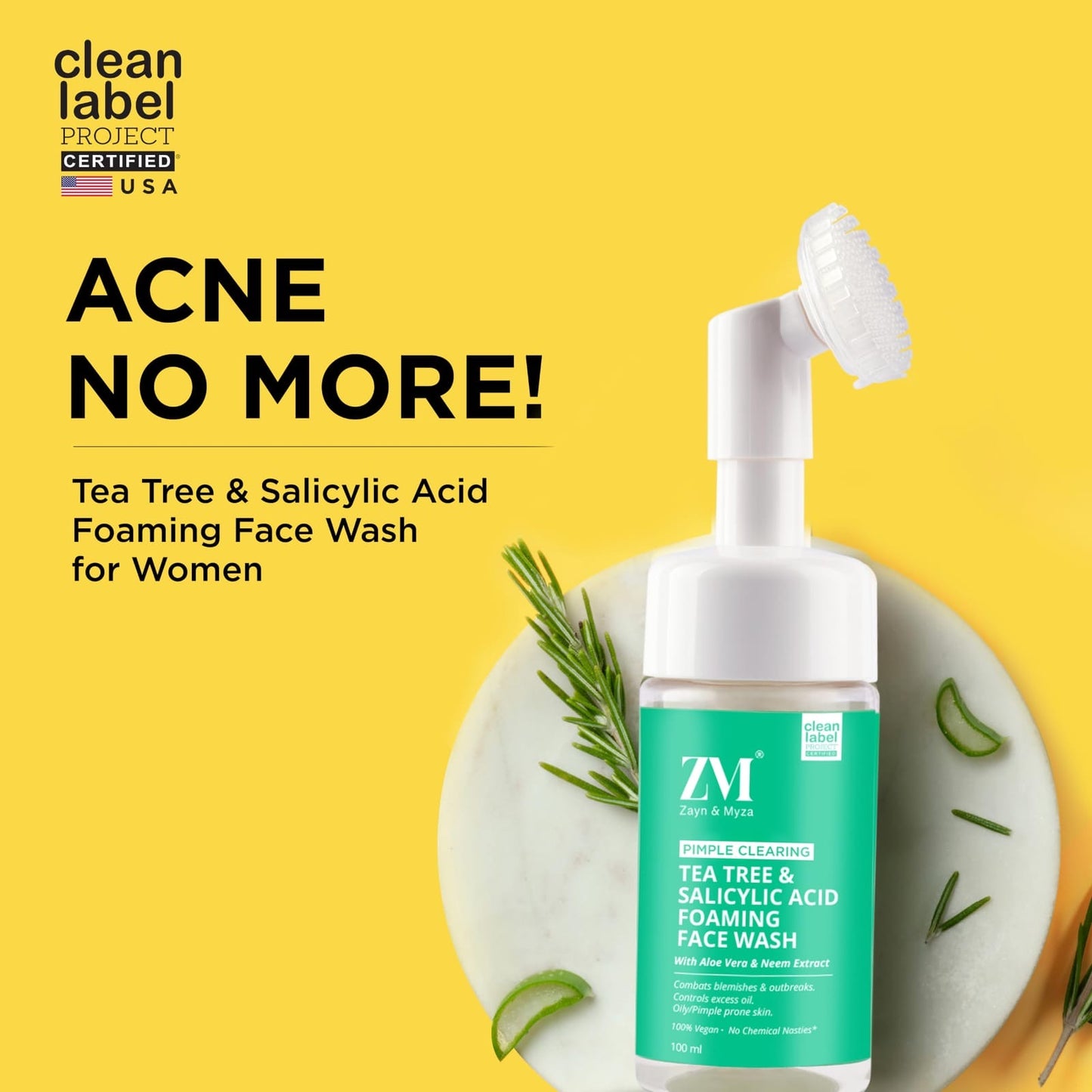 ZM (Zayn & MYZA) - Tea Tree & Salicylic Acid Foaming Face Wash (100 ML)