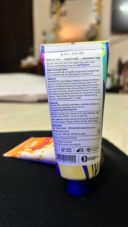 Plum Bodylovin' Non-Greasy, Beachy, Silicone and Paraben-Free, Vegan, Cruelty-Free Hawaiian Rumba Hand Cream for All Skin Types, 50 gram