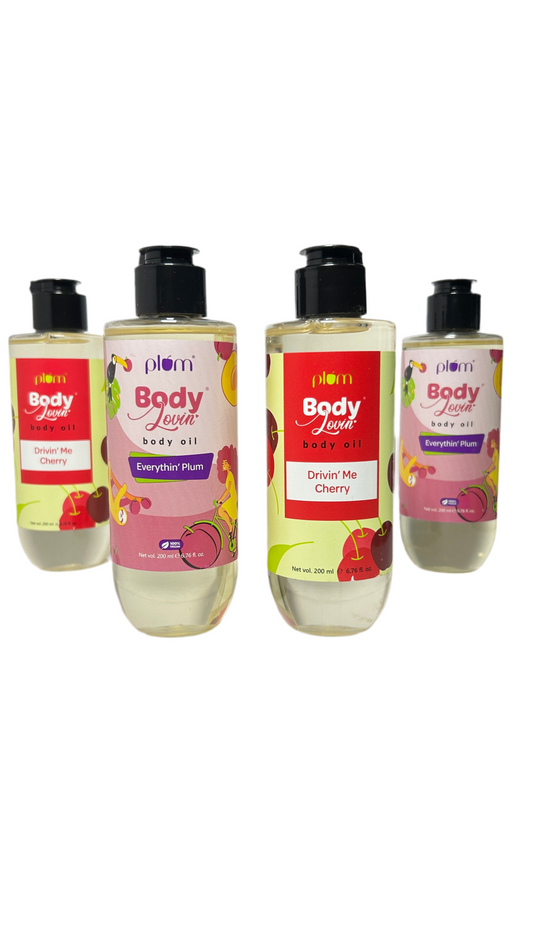 Plum BodyLovin' Everythin' Plum Body Oil | Intense Moisture & Instant Glow | Long Lasting Peppy Fruity Fragrance | Non-Greasy & Lightweight | Soft & Nourished Skin | For Dry To Very Dry Skin (200 ml)
