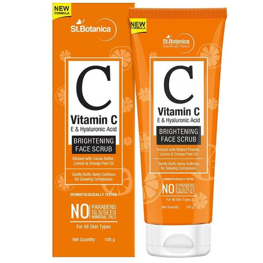 St.Botanica Vitamin C, E & Hyaluronic Acid Brightening Face Scrub, 100ml