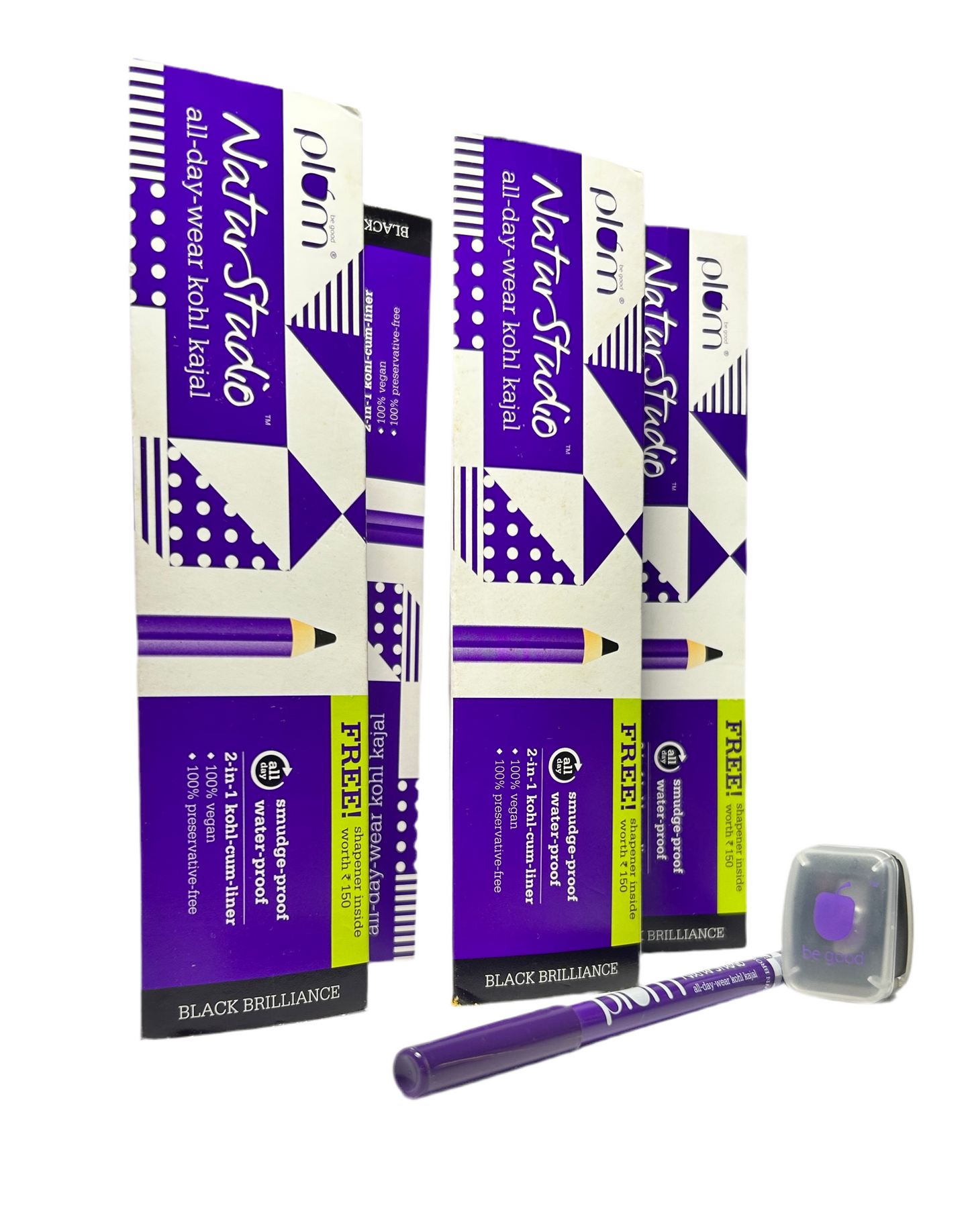 PLUM | Natur Studio All-Day-Wear Kohl Kajal - Black Brilliance With Free Sharpener