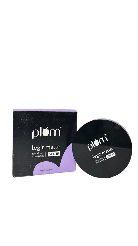 Plum Legit Matte Talc-Free Compact With SPF15 | Lightweight | Even Coverage | 100% Vegan & Cruelty Free |Brew Brilliance 133Y